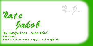 mate jakob business card
